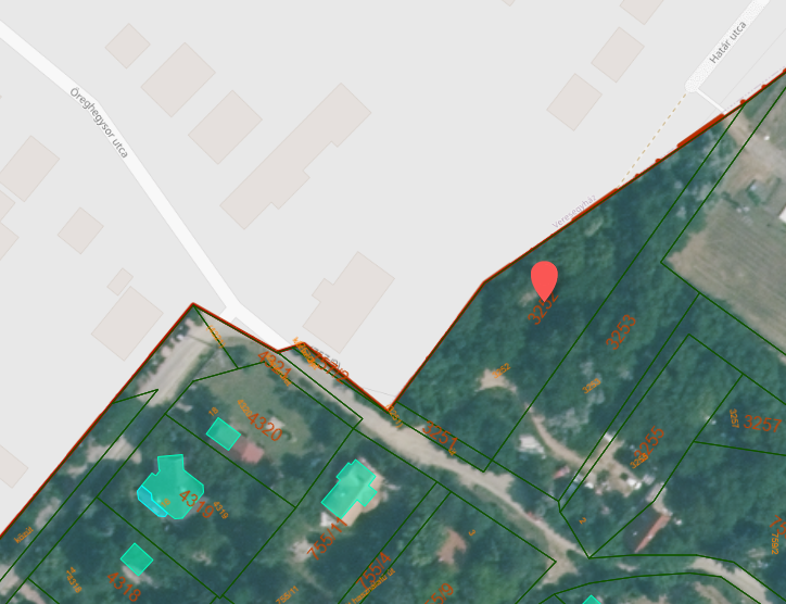 Ortofotó a 3252 hrsz ú ingatlanról